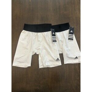 Adidas Size Small Boys White Athletic Climalite Active Compression Shorts 2 Pair